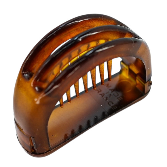 Vintage French Brevete SGDG Hinged Hair Clips - Pair Horsebit Shape - Picture 9 of 10